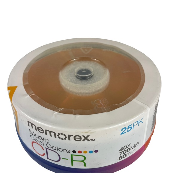 NWT Memorex CD-R Music Cool Colors 25PK 40X 700MB 80min Recordable Compact Discs - Picture 7 of 9
